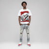 Cherry 11s DopeSkill Oversize Print T-Shirt Built From Nothing Graphic