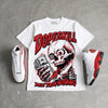 AJ 13 Chicago True Red Cherry DopeSkill Oversize Print T-Shirt Built From Nothing Graphic