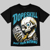 Jordan 11 Gamma Blue DopeSkill Oversize Print T-Shirt Built From Nothing Graphic Streetwear - Black