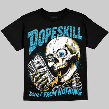 Jordan 11 Gamma Blue DopeSkill Oversize Print T-Shirt Built From Nothing Graphic Streetwear - Black