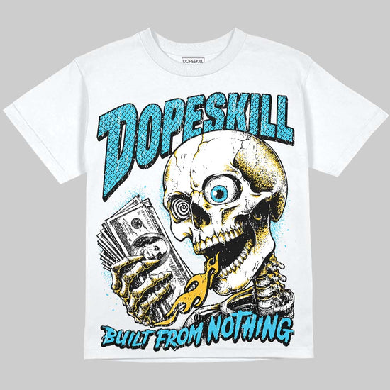 Jordan 11 Gamma Blue DopeSkill Oversize Print T-Shirt Built From Nothing Graphic Streetwear - White