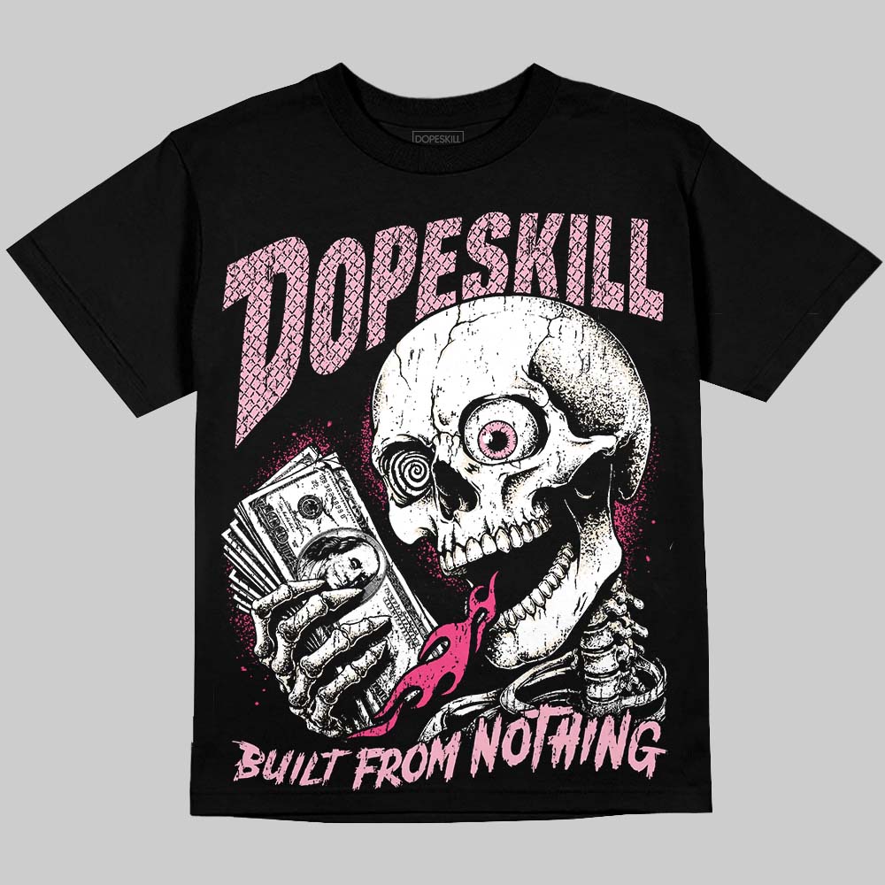 Jordan 4 Iced Carmine DopeSkill Oversize Print T-Shirt Built From Nothing Graphic Streetwear - Black