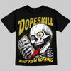Jordan 4 Thunder DopeSkill Oversize Print T-Shirt Built From Nothing Graphic Streetwear - Black