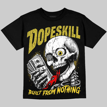 Jordan 4 Thunder DopeSkill Oversize Print T-Shirt Built From Nothing Graphic Streetwear - Black