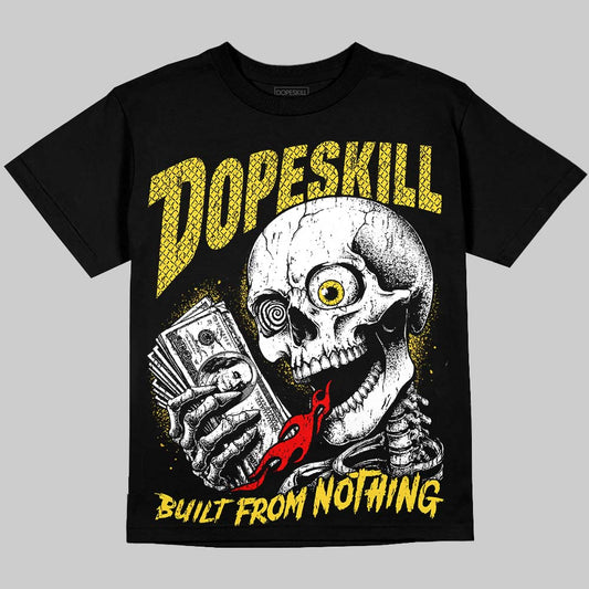 Jordan 4 Thunder DopeSkill Oversize Print T-Shirt Built From Nothing Graphic Streetwear - Black