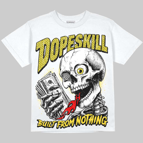 Jordan 4 Thunder DopeSkill Oversize Print T-Shirt Built From Nothing Graphic Streetwear - White