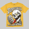 Jordan 4 Thunder DopeSkill Oversize Print T-Shirt Built From Nothing Graphic Streetwear - Mustard
