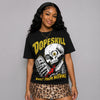 Black Tour Yellow AJ 4 Thunder DopeSkill Oversize Print T-Shirt Built From Nothing Graphic