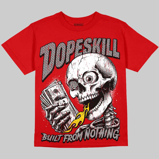 Jordan 4 Toro Bravo DopeSkill Oversize Print T-Shirt Built From Nothing Graphic Streetwear - Red