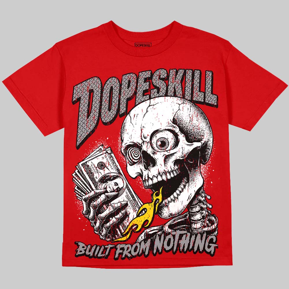 Jordan 4 Toro Bravo DopeSkill Oversize Print T-Shirt Built From Nothing Graphic Streetwear - Red