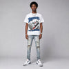 True Blue 3s DopeSkill Oversize Print T-Shirt Built From Nothing Graphic