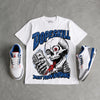 True Blue 3s DopeSkill Oversize Print T-Shirt Built From Nothing Graphic