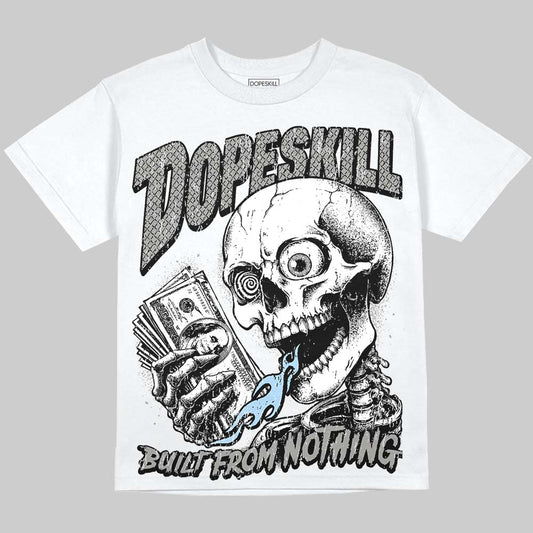 Jordan 5 White Metallic DopeSkill Oversize Print T-Shirt Built From Nothing Graphic Streetwear - White