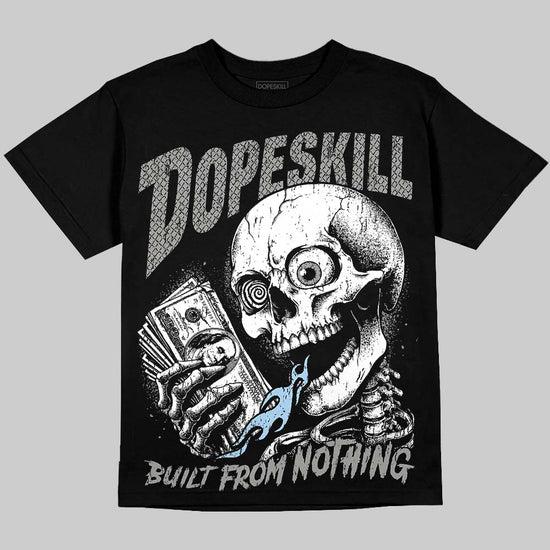 Jordan 5 White Metallic DopeSkill Oversize Print T-Shirt Built From Nothing Graphic Streetwear - Black