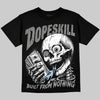 Jordan 5 White Metallic DopeSkill Oversize Print T-Shirt Built From Nothing Graphic Streetwear - Black