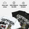 Dunk Panda White Black DopeSkill Oversize Print T-Shirt Euphoria Graphic