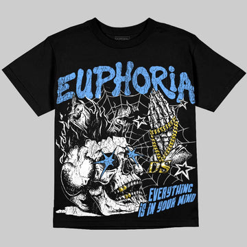 Jordan 5 Black University Blue DopeSkill Oversize Print T-Shirt Euphoria Graphic Streetwear - Black