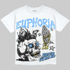 Jordan 5 Black University Blue DopeSkill Oversize Print T-Shirt Euphoria Graphic Streetwear - White