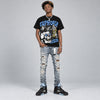 Black University Blue 5s DopeSkill Oversize Print T-Shirt Euphoria Graphic