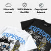 Black University Blue 5s DopeSkill Oversize Print T-Shirt Euphoria Graphic