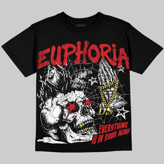 Jordan 4 Bred DopeSkill Oversize Print T-Shirt Euphoria Graphic Streetwear - Black