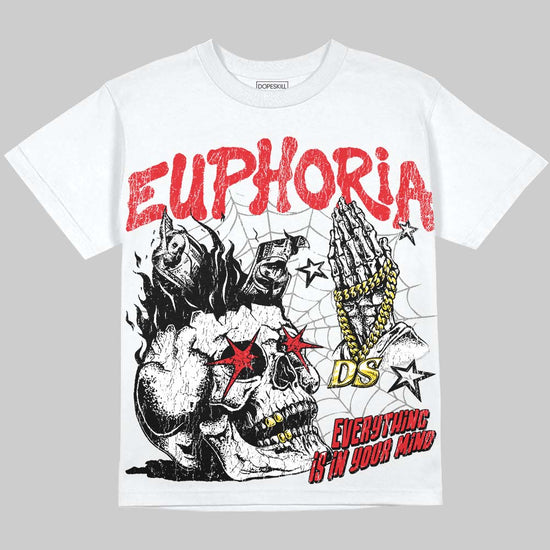 Jordan 4 Bred DopeSkill Oversize Print T-Shirt Euphoria Graphic Streetwear - White