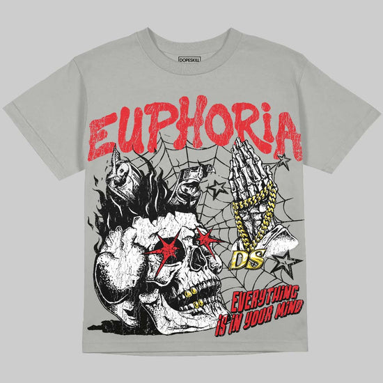 Jordan 4 Bred DopeSkill Oversize Print T-Shirt Euphoria Graphic Streetwear - Grey