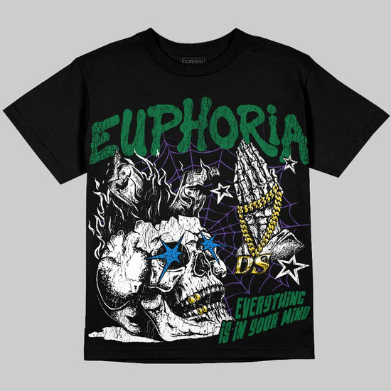 Jordan 12 Bucks DopeSkill Oversize Print T-Shirt Euphoria Graphic Streetwear - Black