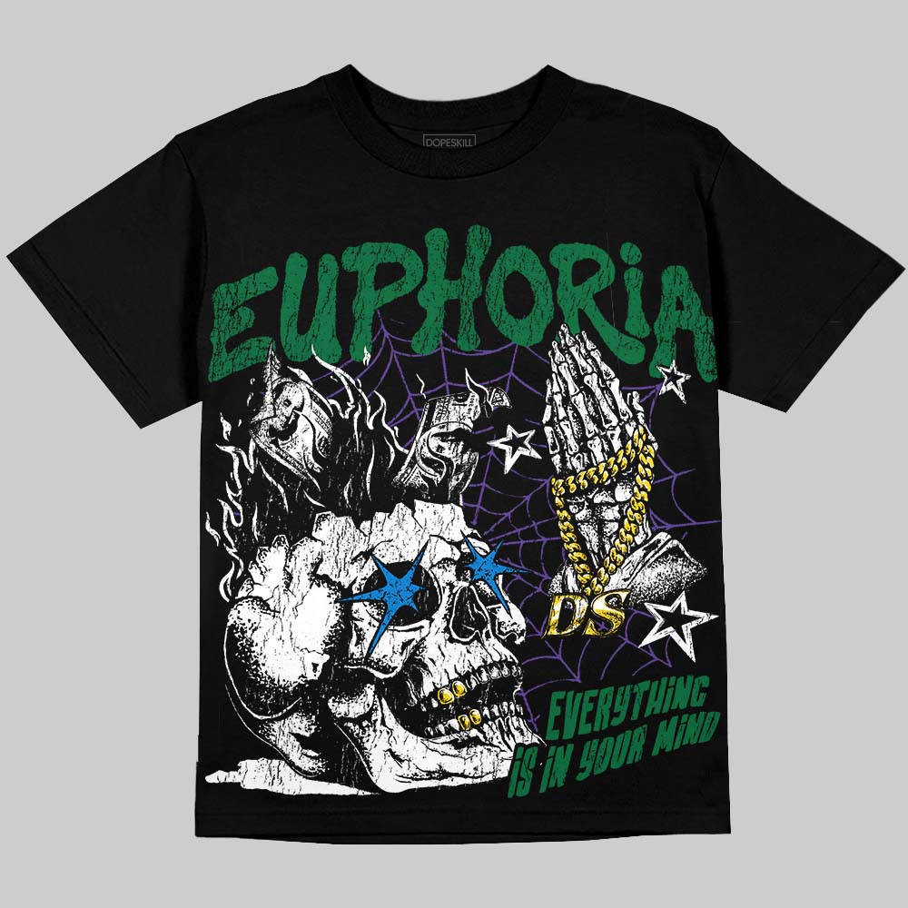 Jordan 12 Bucks DopeSkill Oversize Print T-Shirt Euphoria Graphic Streetwear - Black
