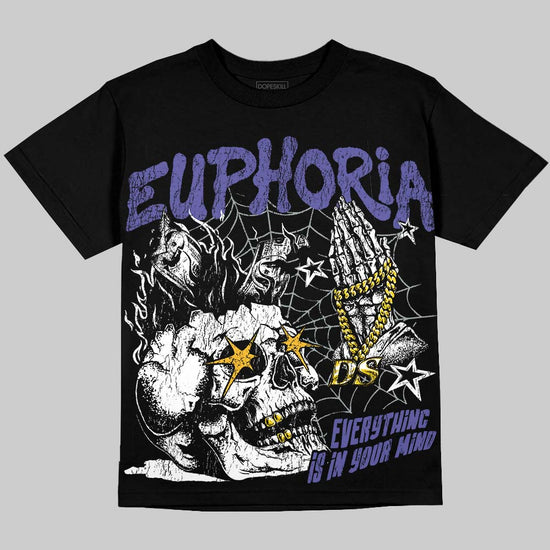 Jordan 4 Lakers DopeSkill Oversize Print T-Shirt Euphoria Graphic Streetwear - Black