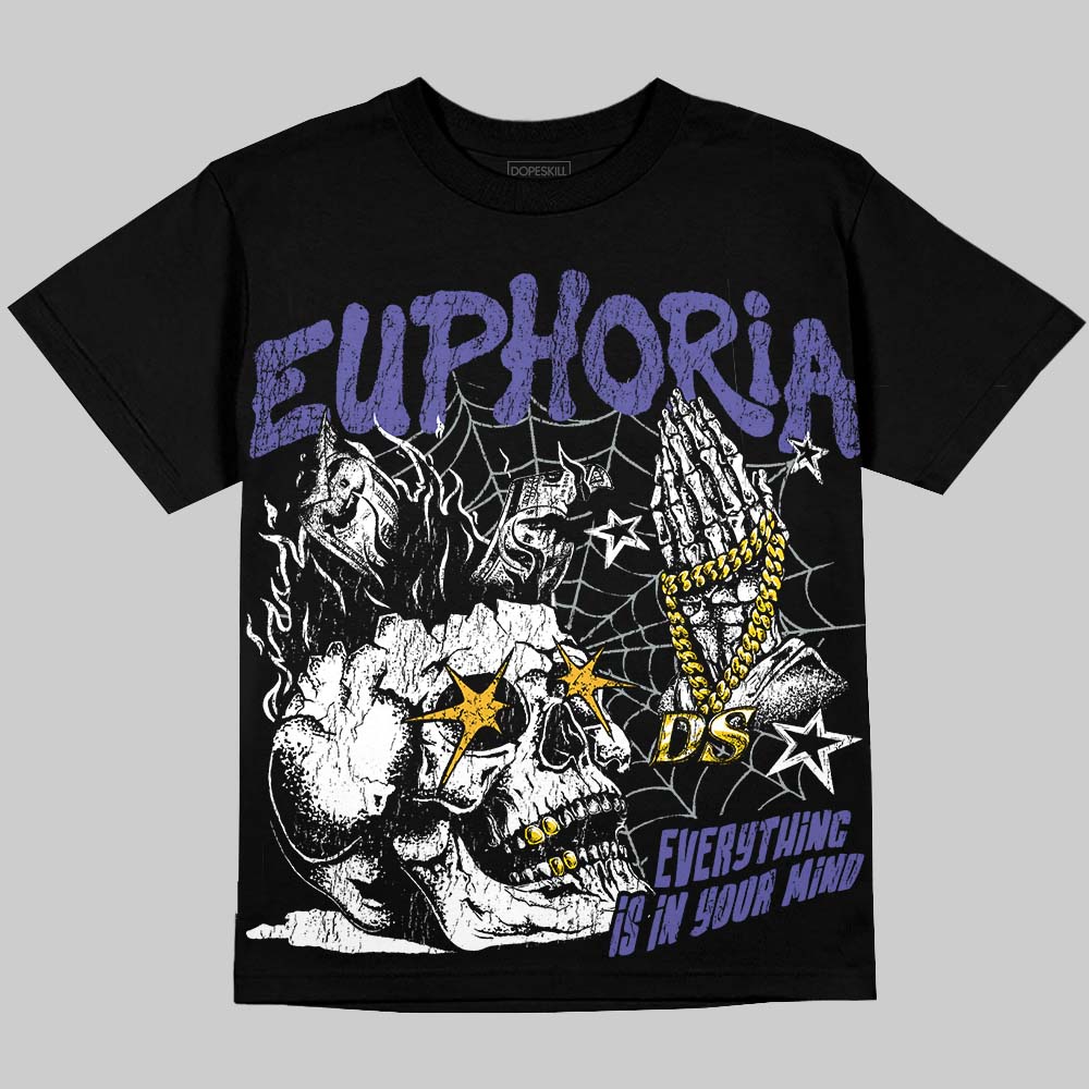 Jordan 4 Lakers DopeSkill Oversize Print T-Shirt Euphoria Graphic Streetwear - Black