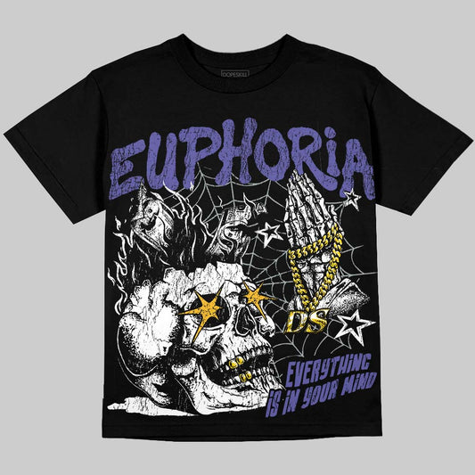 Jordan 4 Lakers DopeSkill Oversize Print T-Shirt Euphoria Graphic Streetwear - Black