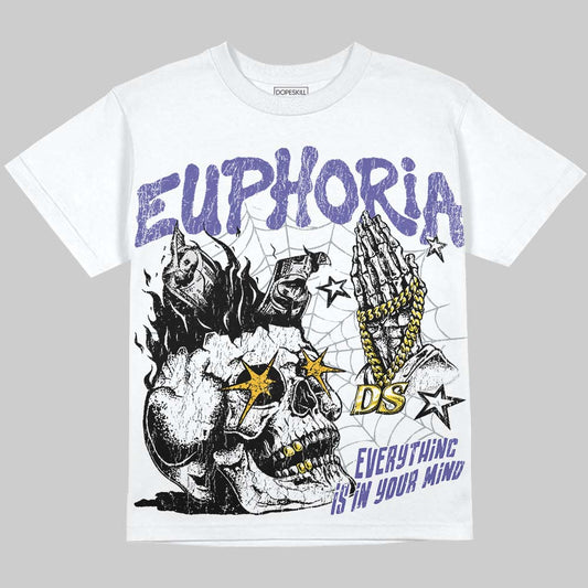 Jordan 4 Lakers DopeSkill Oversize Print T-Shirt Euphoria Graphic Streetwear - White