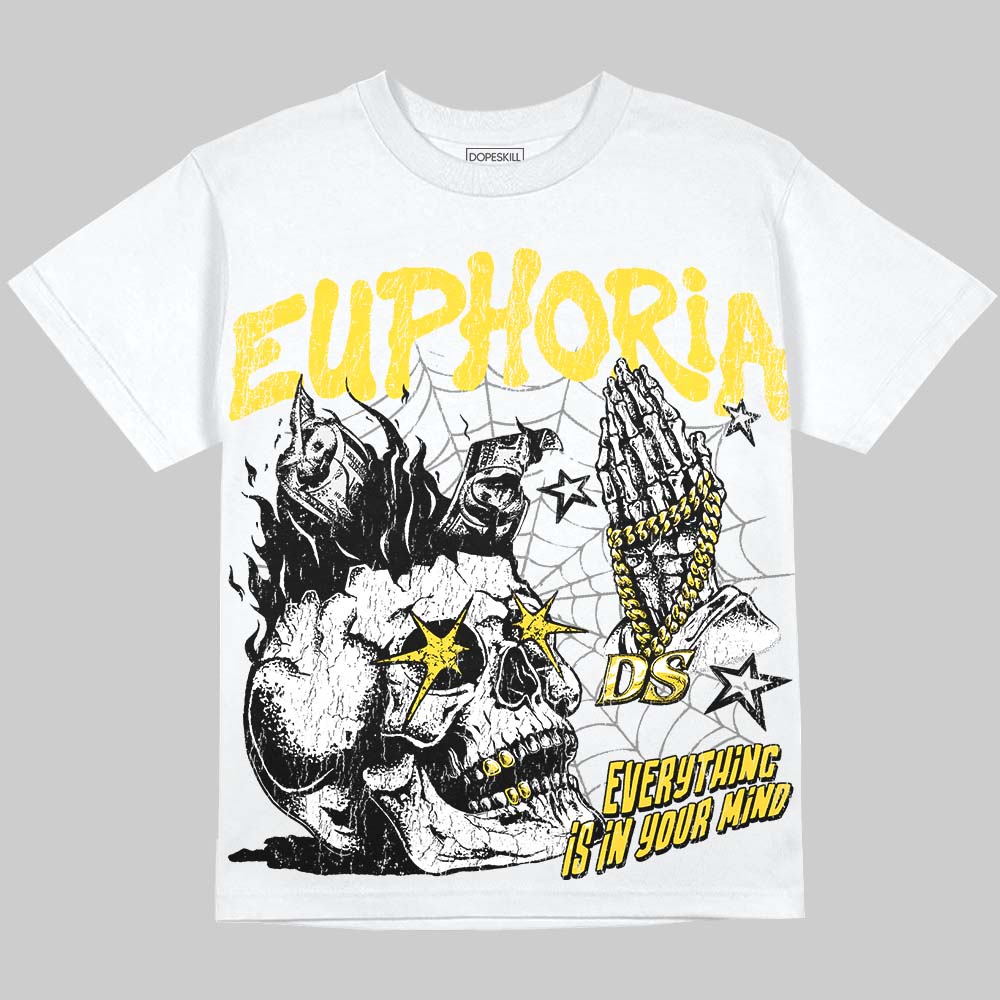 Jordan 4 Thunder DopeSkill Oversize Print T-Shirt Euphoria Graphic Streetwear - White