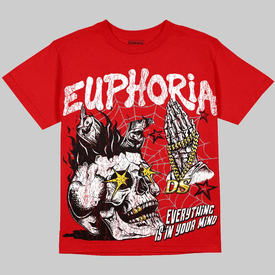 Jordan 4 Toro Bravo DopeSkill Oversize Print T-Shirt Euphoria Graphic Streetwear - Red