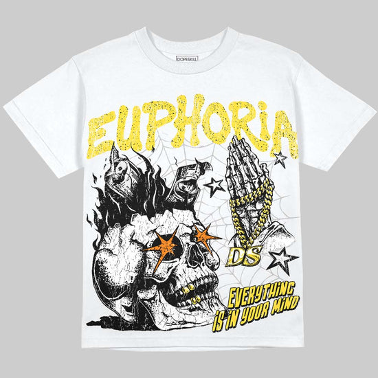 Jordan 4 Tour Yellow DopeSkill Oversize Print T-Shirt Euphoria Graphic Streetwear - White