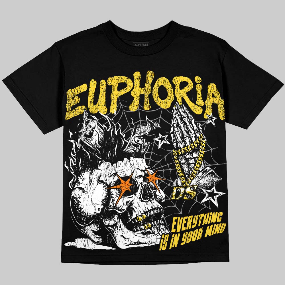 Jordan 4 Tour Yellow DopeSkill Oversize Print T-Shirt Euphoria Graphic Streetwear - Black