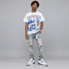 True Blue 3s DopeSkill Oversize Print T-Shirt Euphoria Graphic