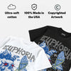 True Blue 3s DopeSkill Oversize Print T-Shirt Euphoria Graphic