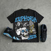 University Blue 14s DopeSkill Oversize Print T-Shirt Euphoria Graphic