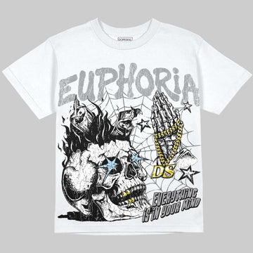 Jordan 5 Wolf Grey DopeSkill Oversize Print T-Shirt Euphoria Graphic Streetwear - White
