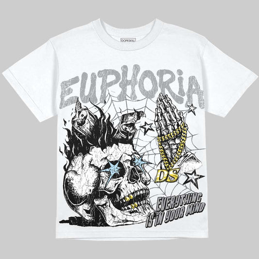 Jordan 5 Wolf Grey DopeSkill Oversize Print T-Shirt Euphoria Graphic Streetwear - White