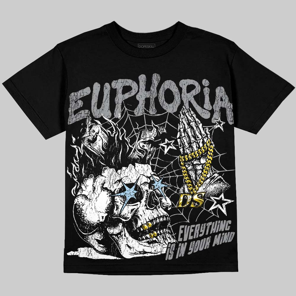 Jordan 5 Wolf Grey DopeSkill Oversize Print T-Shirt Euphoria Graphic Streetwear - Black