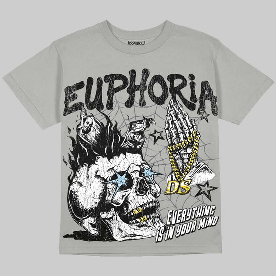 Jordan 5 Wolf Grey DopeSkill Oversize Print T-Shirt Euphoria Graphic Streetwear - Grey