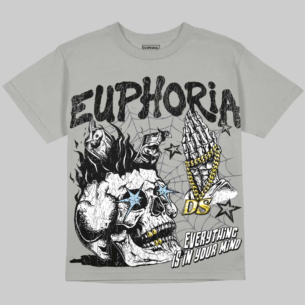 Jordan 5 Wolf Grey DopeSkill Oversize Print T-Shirt Euphoria Graphic Streetwear - Grey