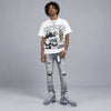 Wolf Grey 5s DopeSkill Oversize Print T-Shirt Euphoria Graphic