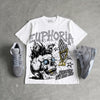 Wolf Grey 5s DopeSkill Oversize Print T-Shirt Euphoria Graphic