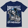 Jordan 13 Flint DopeSkill T-Shirt Go Fund Your Self Graphic Streetwear - Navy