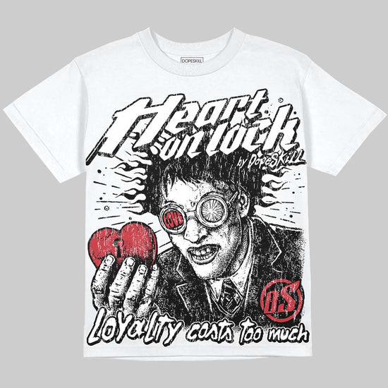 Dunk Panda White Black DopeSkill Oversize Print T-Shirt Heart On Lock Graphic Streetwear - White 