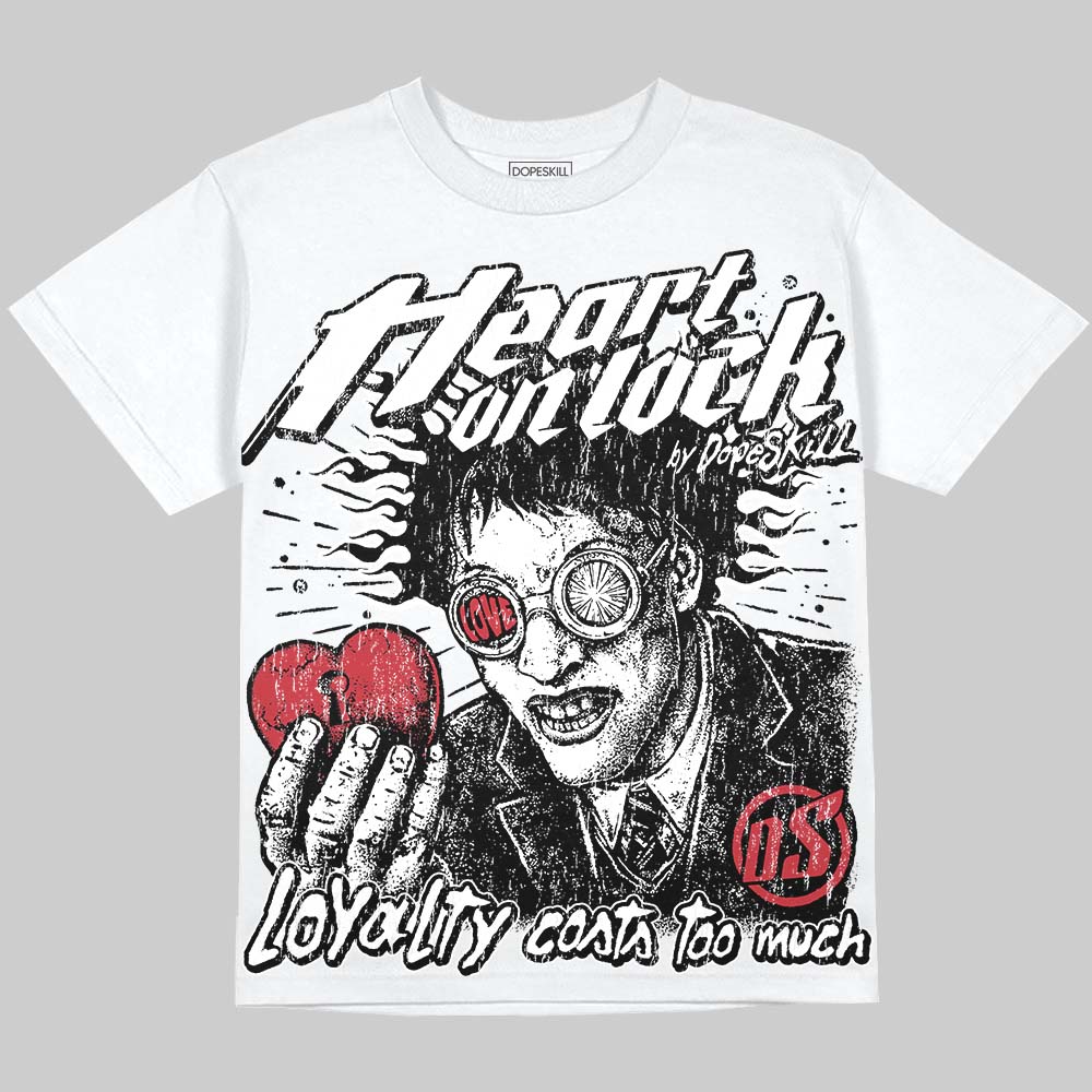 Dunk Panda White Black DopeSkill Oversize Print T-Shirt Heart On Lock Graphic Streetwear - White 